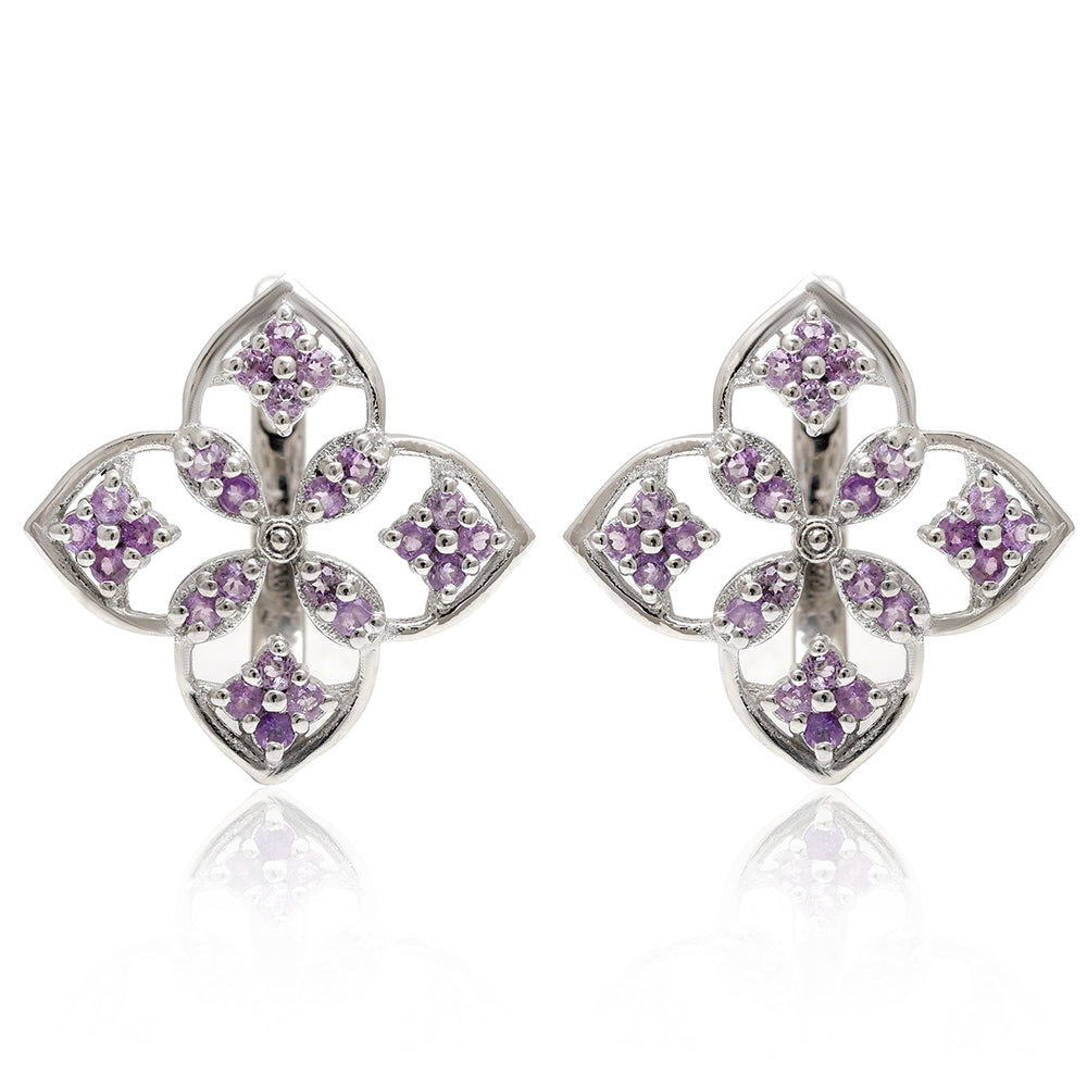 Silberohrringe mit brasilianischem Amethyst 3 