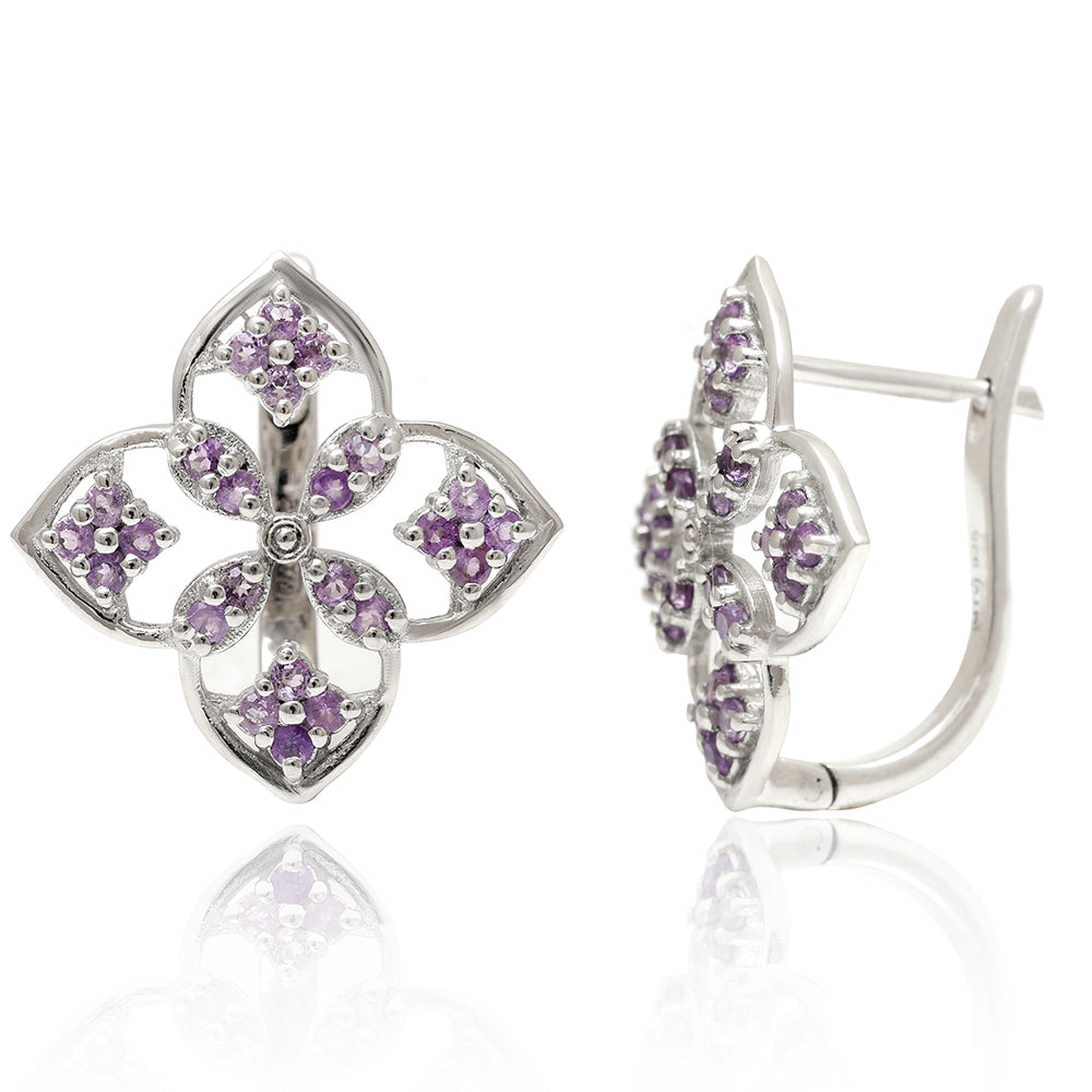 Silberohrringe mit brasilianischem Amethyst 4 