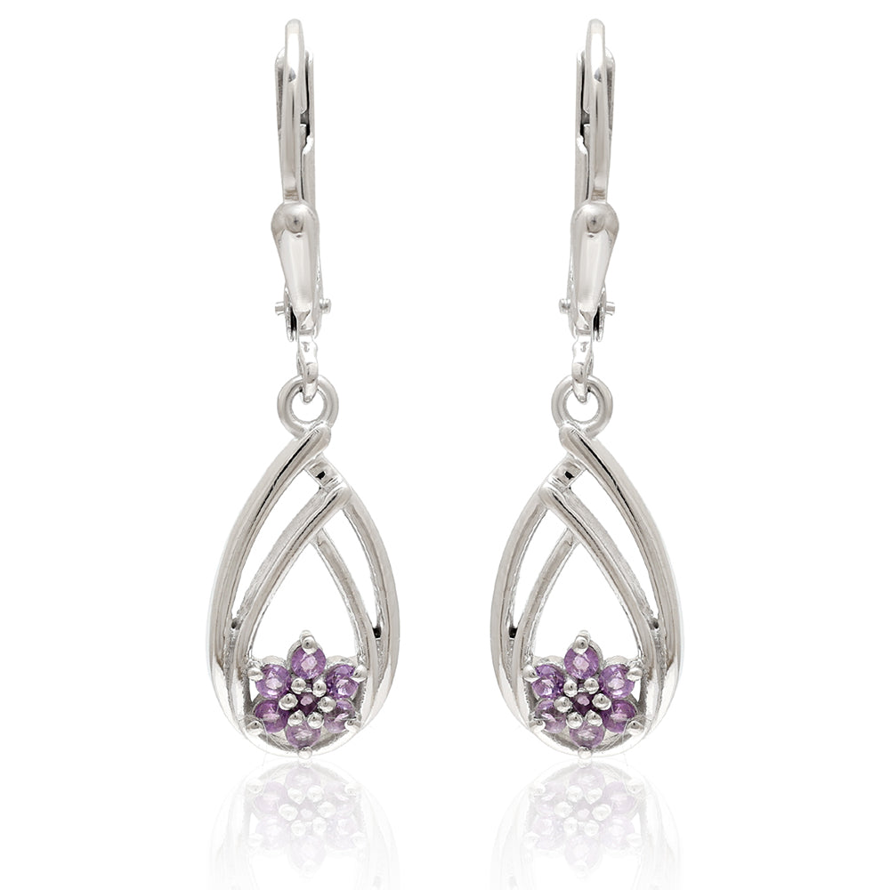 Silberohrringe mit brasilianischem Amethyst 1 