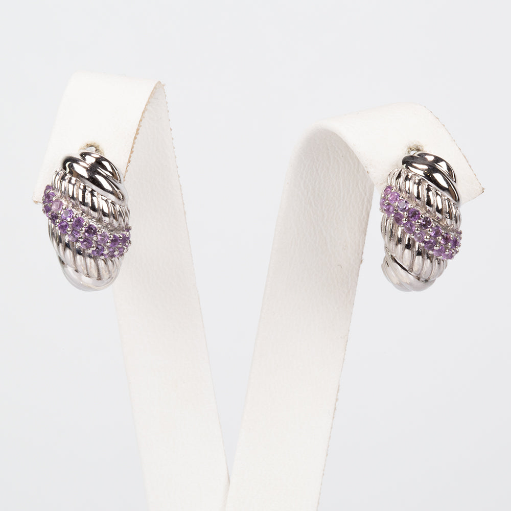 Silberohrringe mit brasilianischem Amethyst 5 