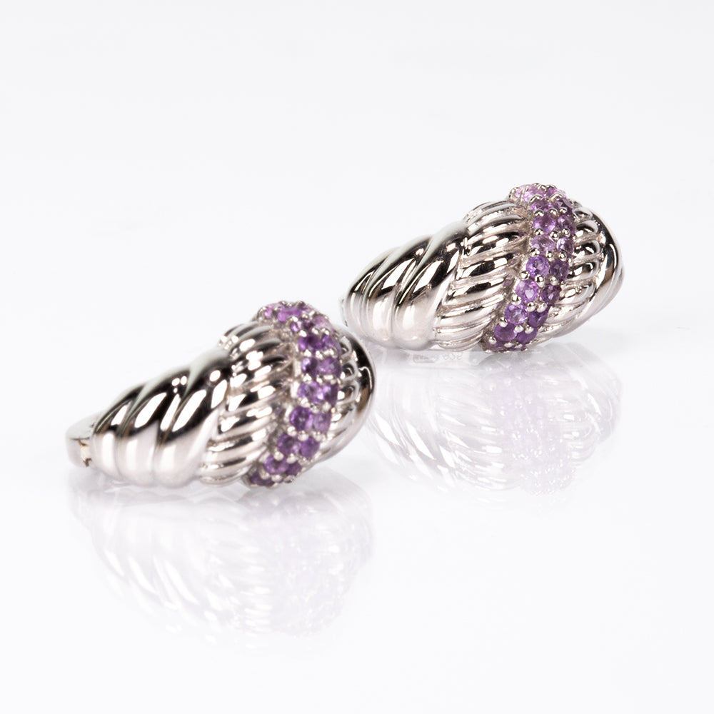 Silberohrringe mit brasilianischem Amethyst