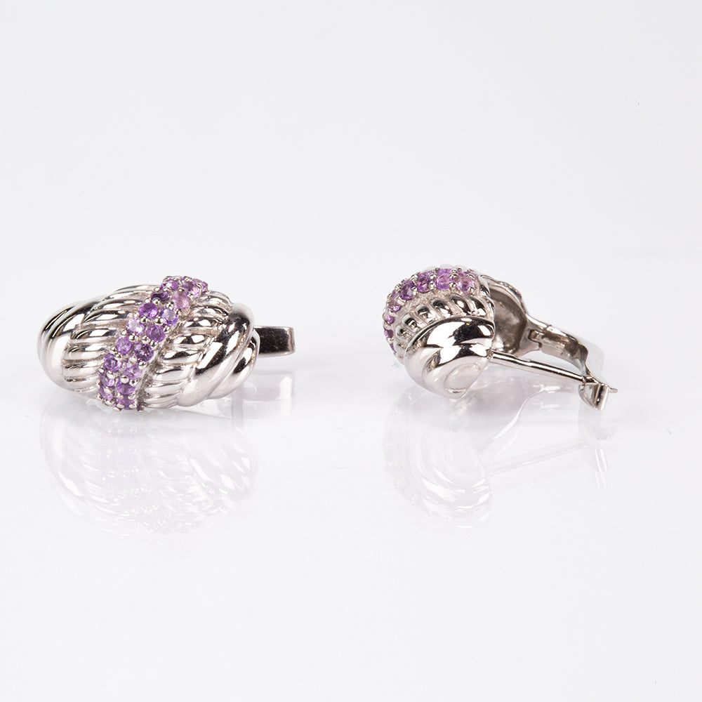 Silberohrringe mit brasilianischem Amethyst 8 