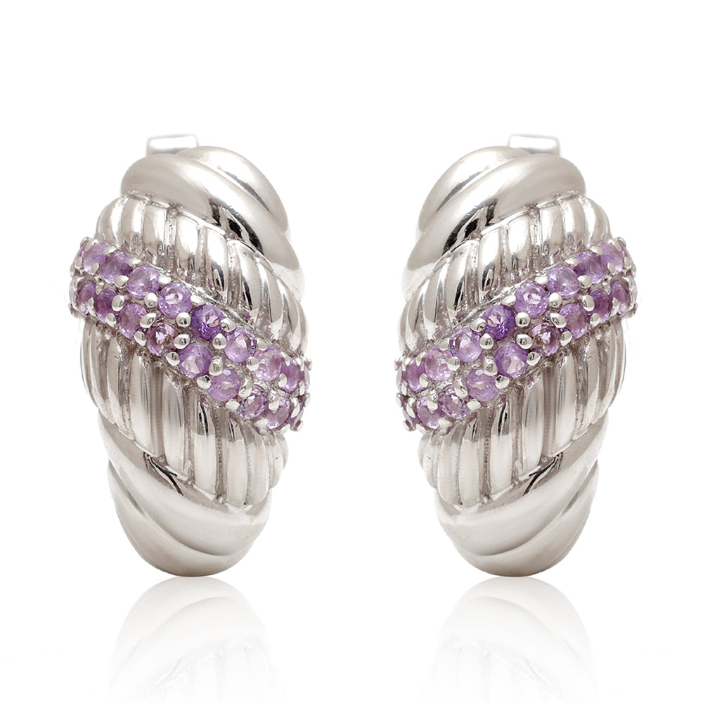 Silberohrringe mit brasilianischem Amethyst 2 