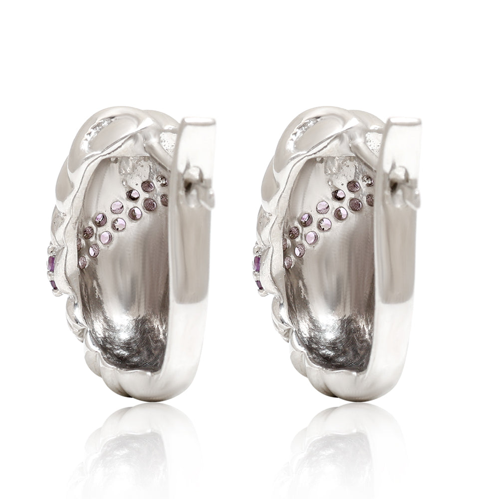 Silberohrringe mit brasilianischem Amethyst