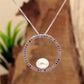 Silberanhänger mit brasilianischem Amethyst und weißer Süßwasserperle