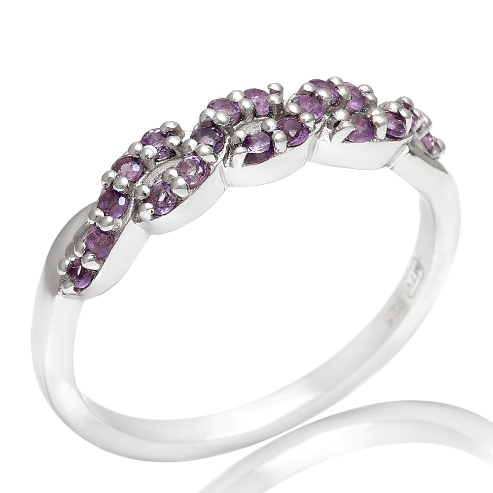 Silberring mit brasilianischem Amethyst
