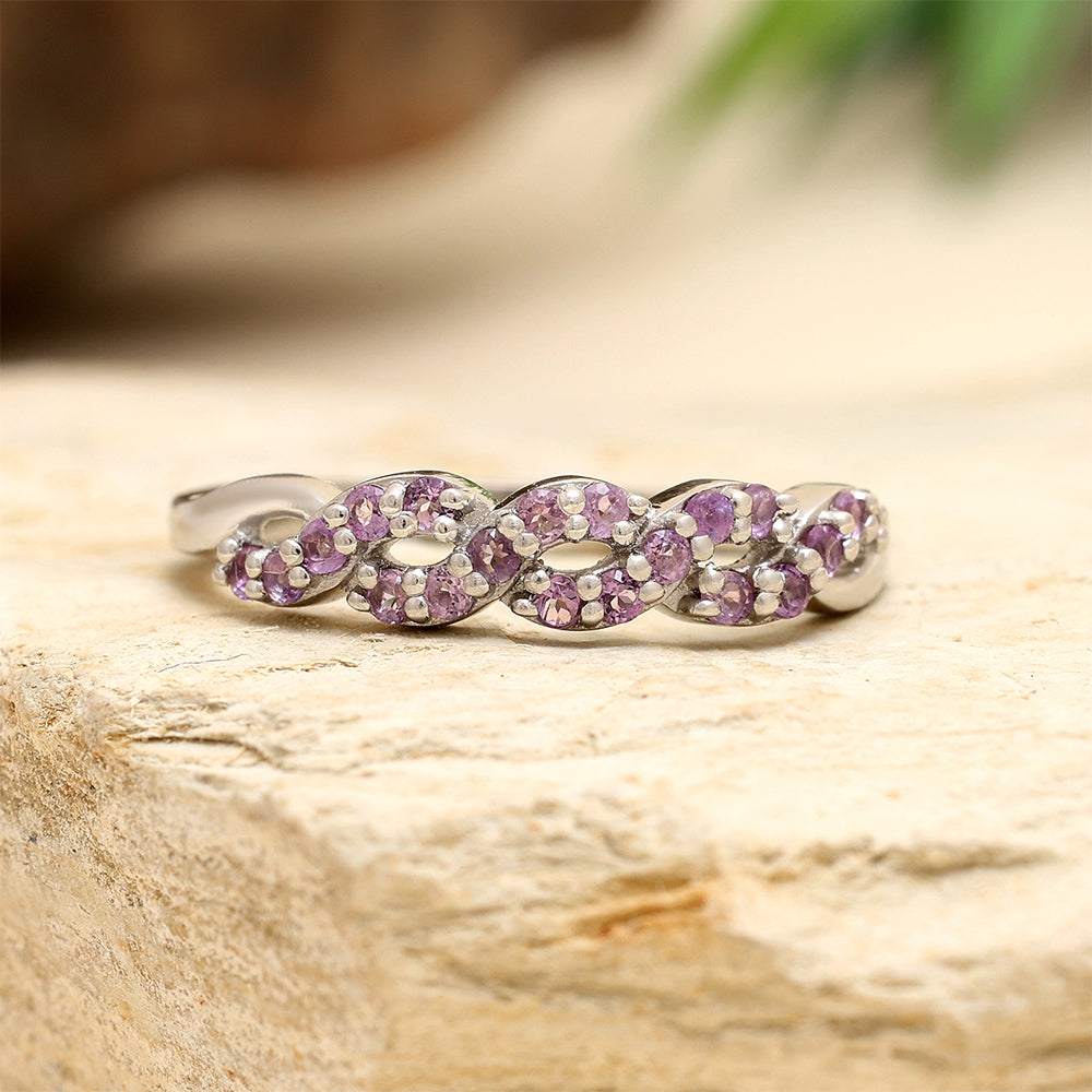 Silberring mit brasilianischem Amethyst