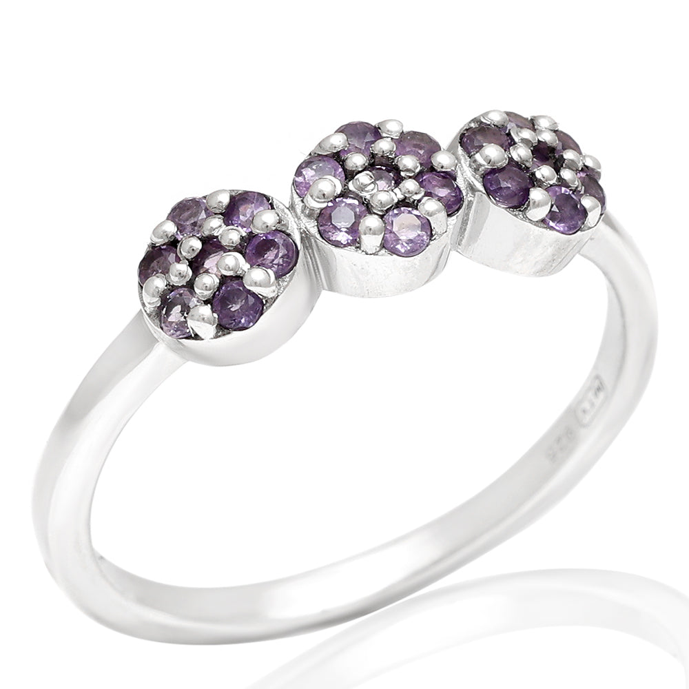 Silberring mit brasilianischem Amethyst 8 