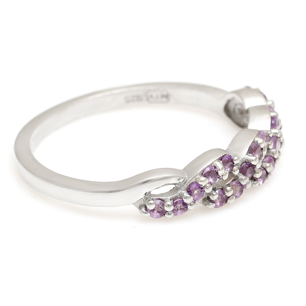 Silberring mit brasilianischem Amethyst 10 