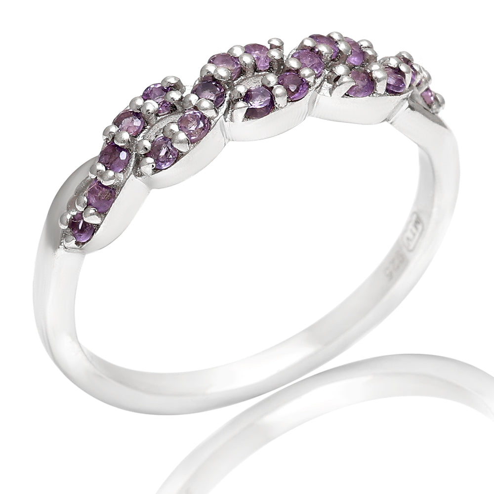 Silberring mit brasilianischem Amethyst