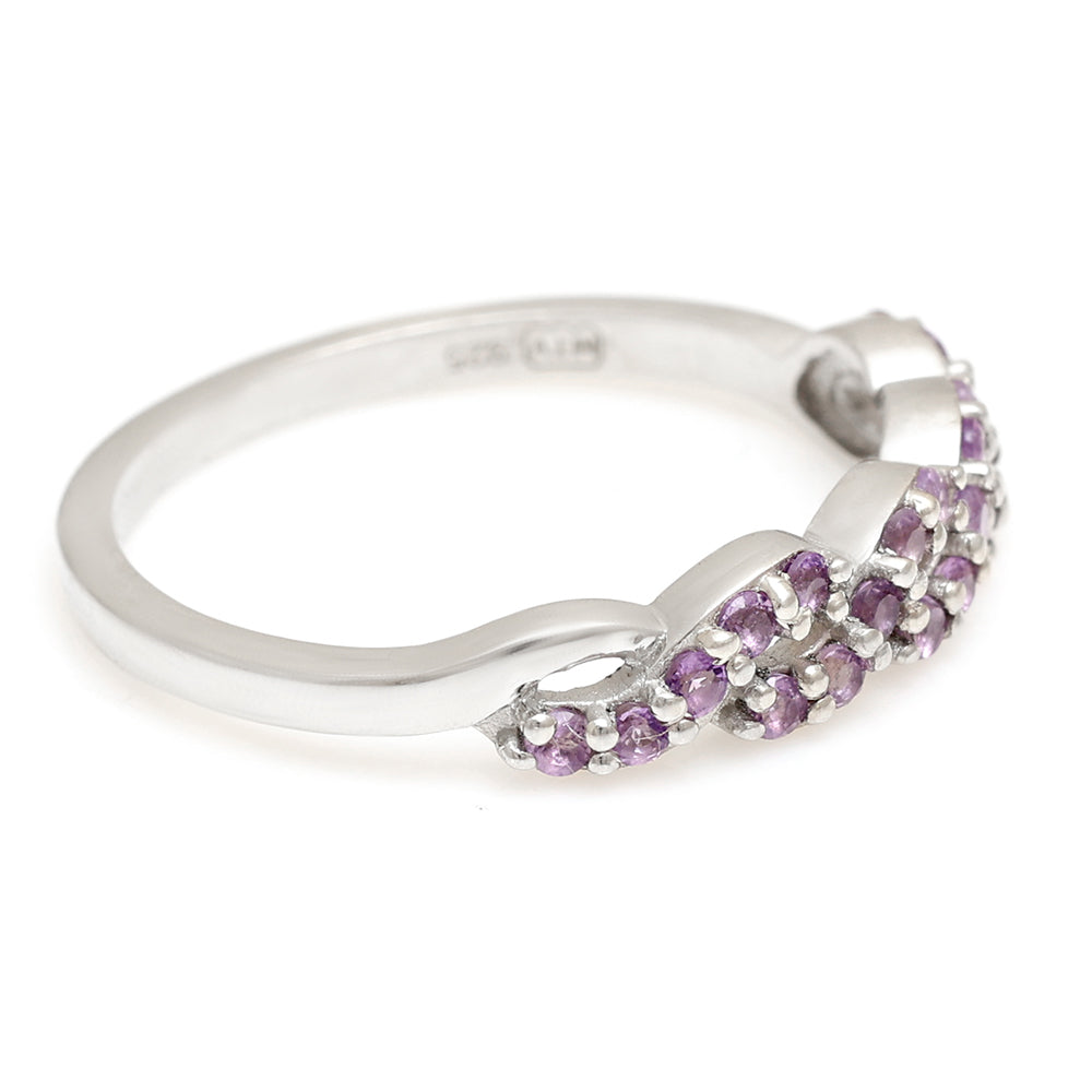 Silberring mit brasilianischem Amethyst 4 