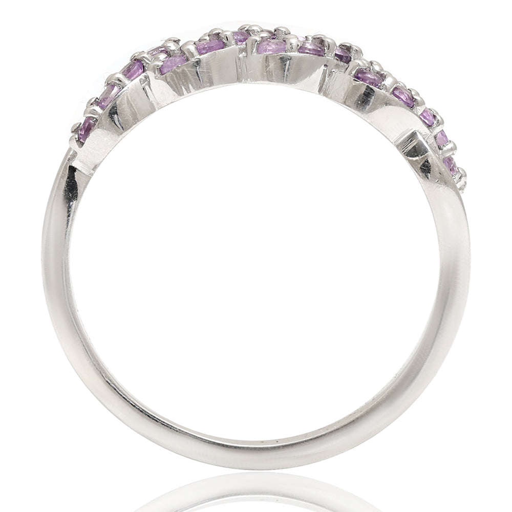 Silberring mit brasilianischem Amethyst