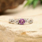 Silberring mit weißem Topas und brasilianischem Amethyst