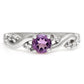 Silberring mit weißem Topas und brasilianischem Amethyst
