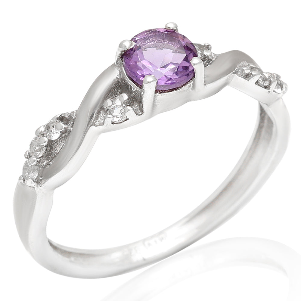 Silberring mit weißem Topas und brasilianischem Amethyst 3 