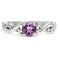 Silberring mit weißem Topas und brasilianischem Amethyst
