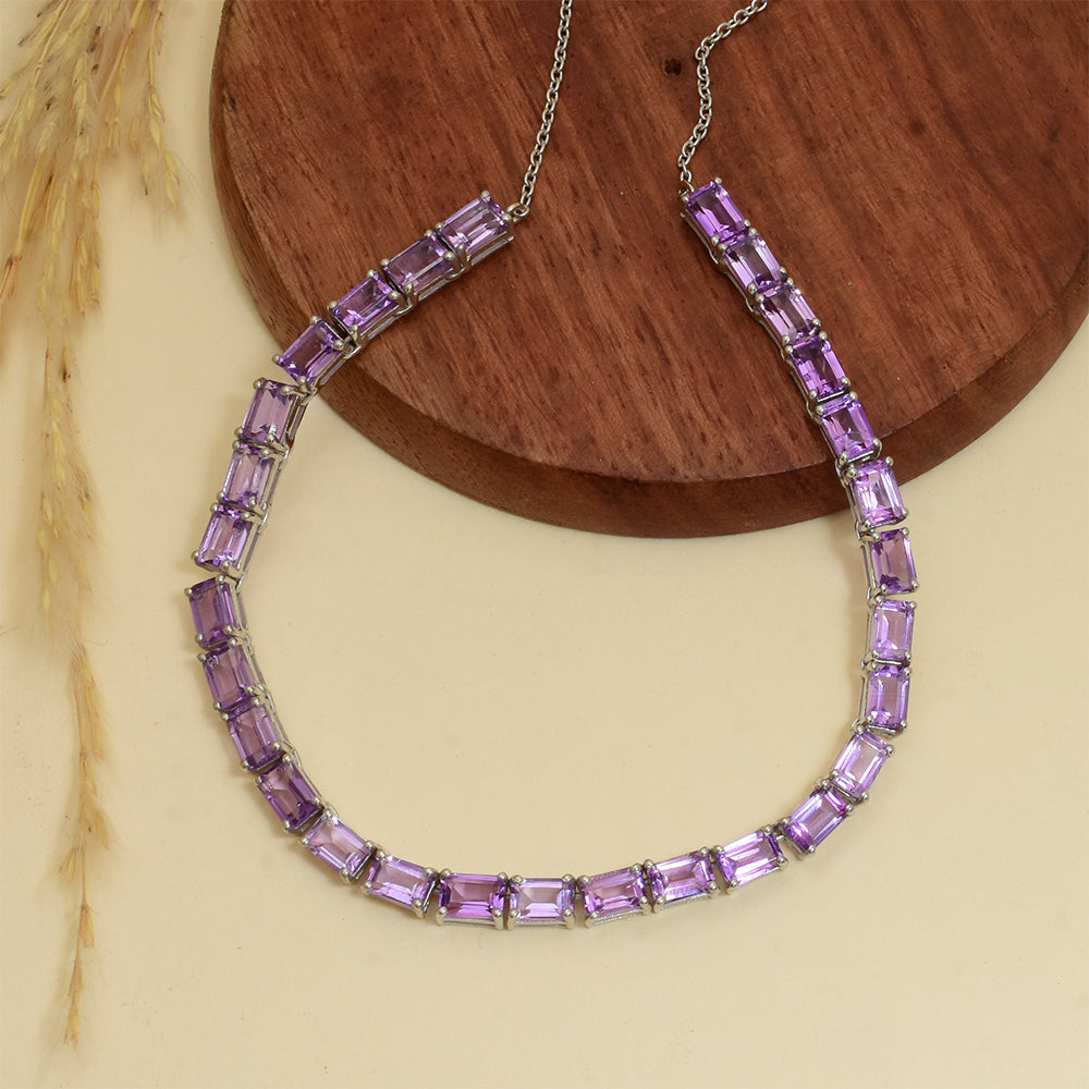 Silberarmband mit brasilianischem Amethyst 1 
