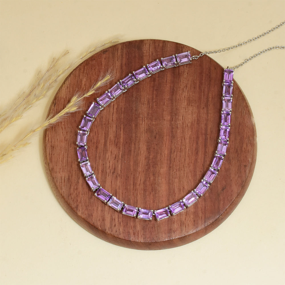 Silberarmband mit brasilianischem Amethyst 2 
