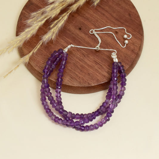 Silberhalskette mit brasilianischem Amethyst