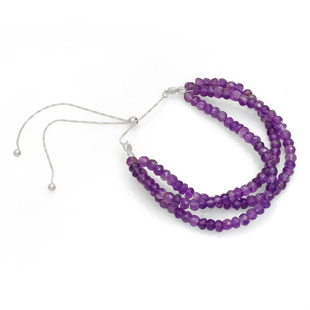 Silberhalskette mit brasilianischem Amethyst 4 