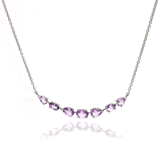 Silberhalskette mit brasilianischem Amethyst