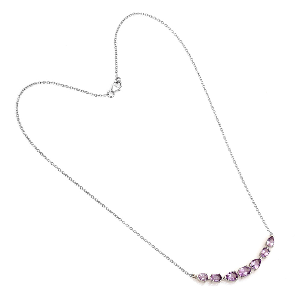Silberhalskette mit brasilianischem Amethyst 3 