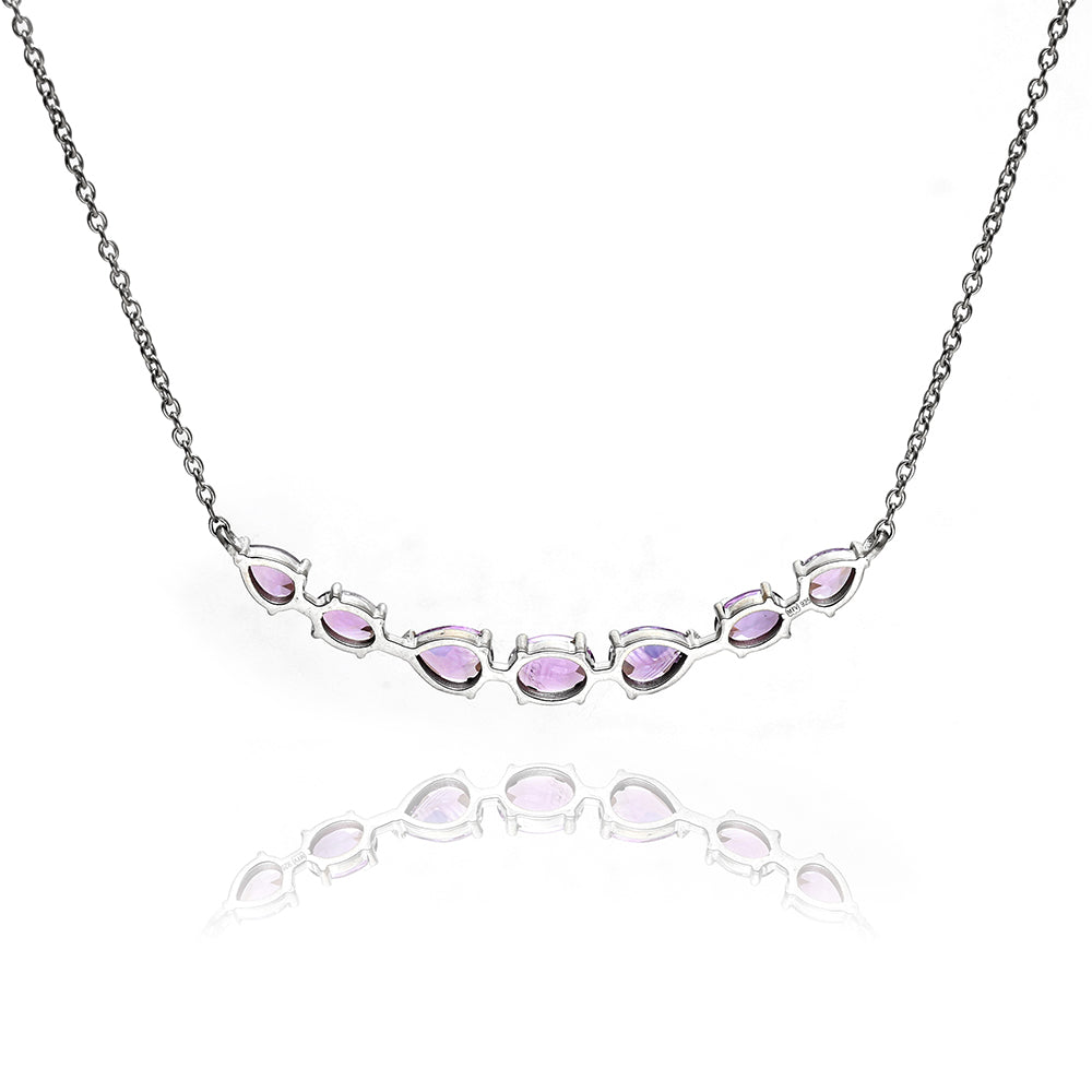Silberhalskette mit brasilianischem Amethyst