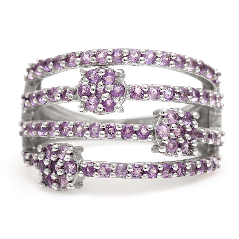 Silberring mit brasilianischem Amethyst 5 