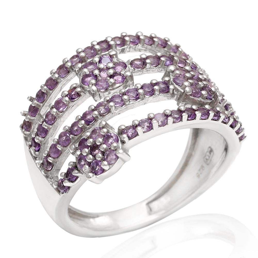 Silberring mit brasilianischem Amethyst 6 
