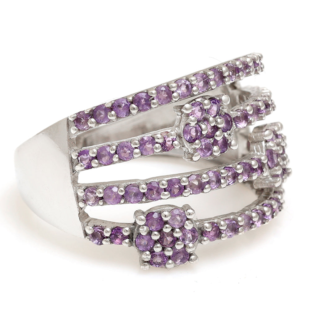 Silberring mit brasilianischem Amethyst
