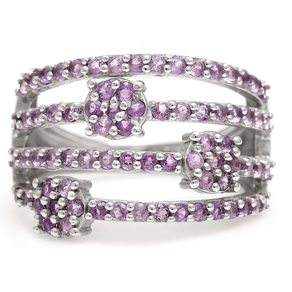 Silberring mit brasilianischem Amethyst