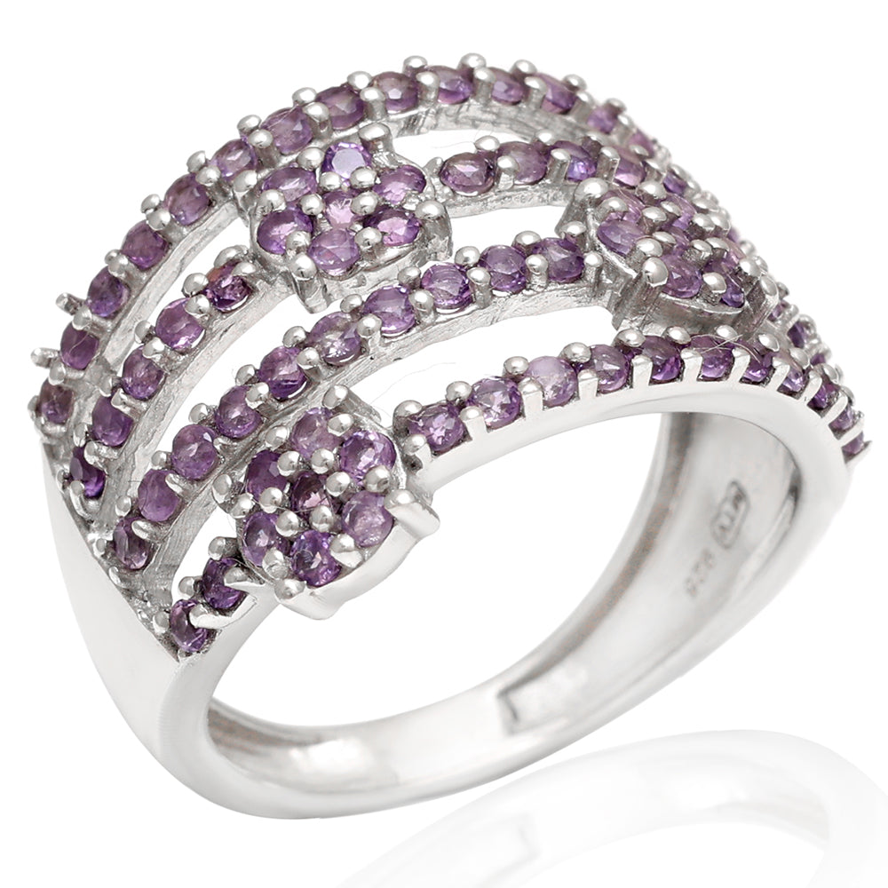 Silberring mit brasilianischem Amethyst