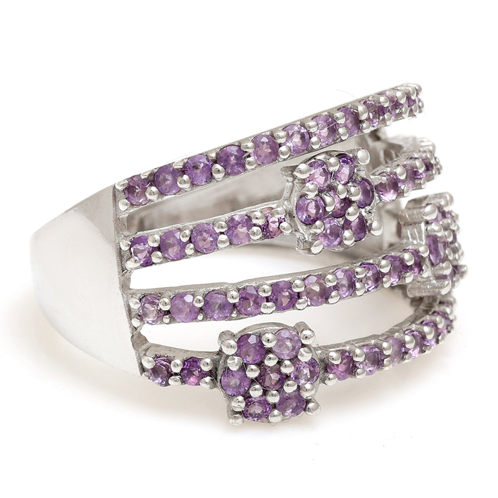 Silberring mit brasilianischem Amethyst 4 