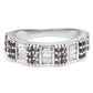 Silberring mit brasilianischem Amethyst und weißem Topas