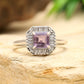 Silberring mit brasilianischem Amethyst und weißem Topas