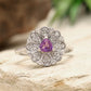 Silberring mit brasilianischem Amethyst und weißem Topas