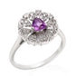 Silberring mit brasilianischem Amethyst und weißem Topas