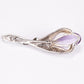 Silberbrosche mit brasilianischem Amethyst und weißem Topas