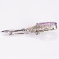 Silberbrosche mit brasilianischem Amethyst und weißem Topas