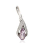 Silberbrosche mit brasilianischem Amethyst und weißem Topas