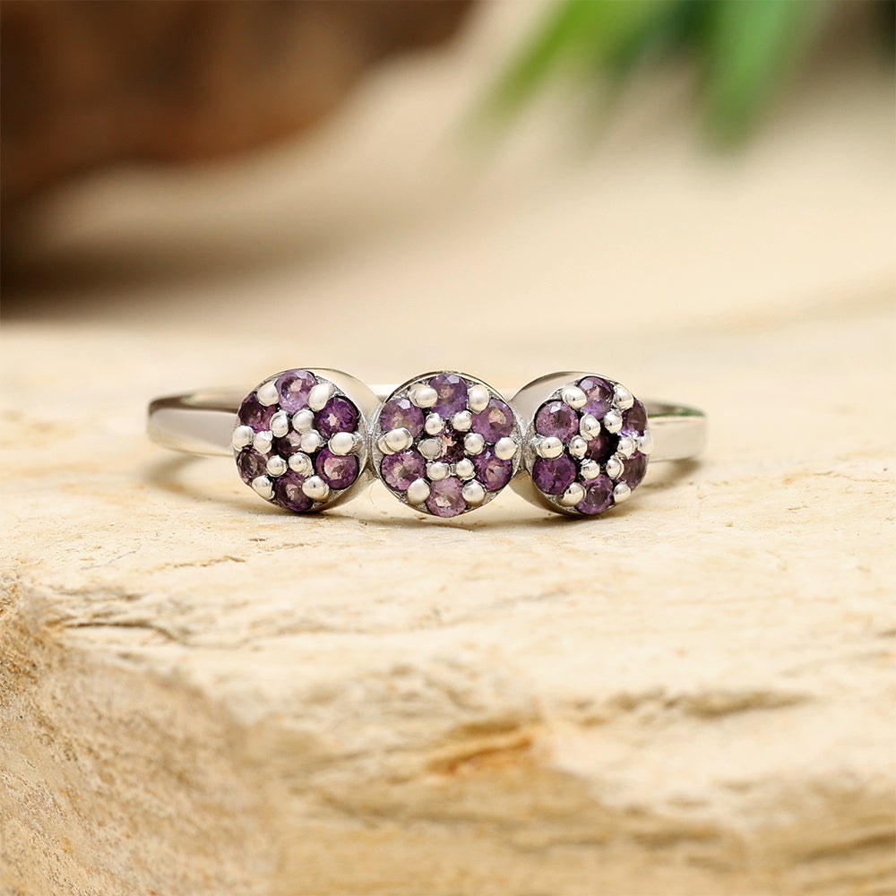 Silberring mit brasilianischem Amethyst 2 