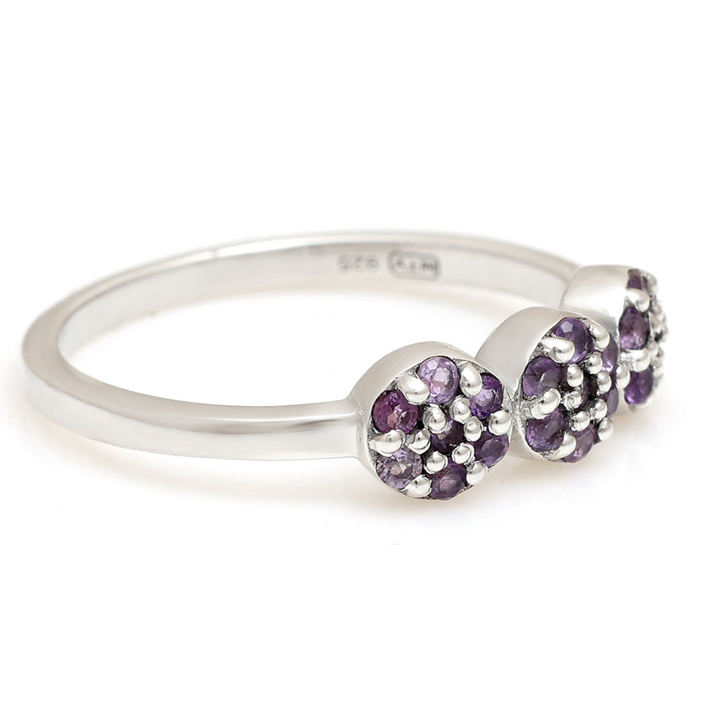 Silberring mit brasilianischem Amethyst