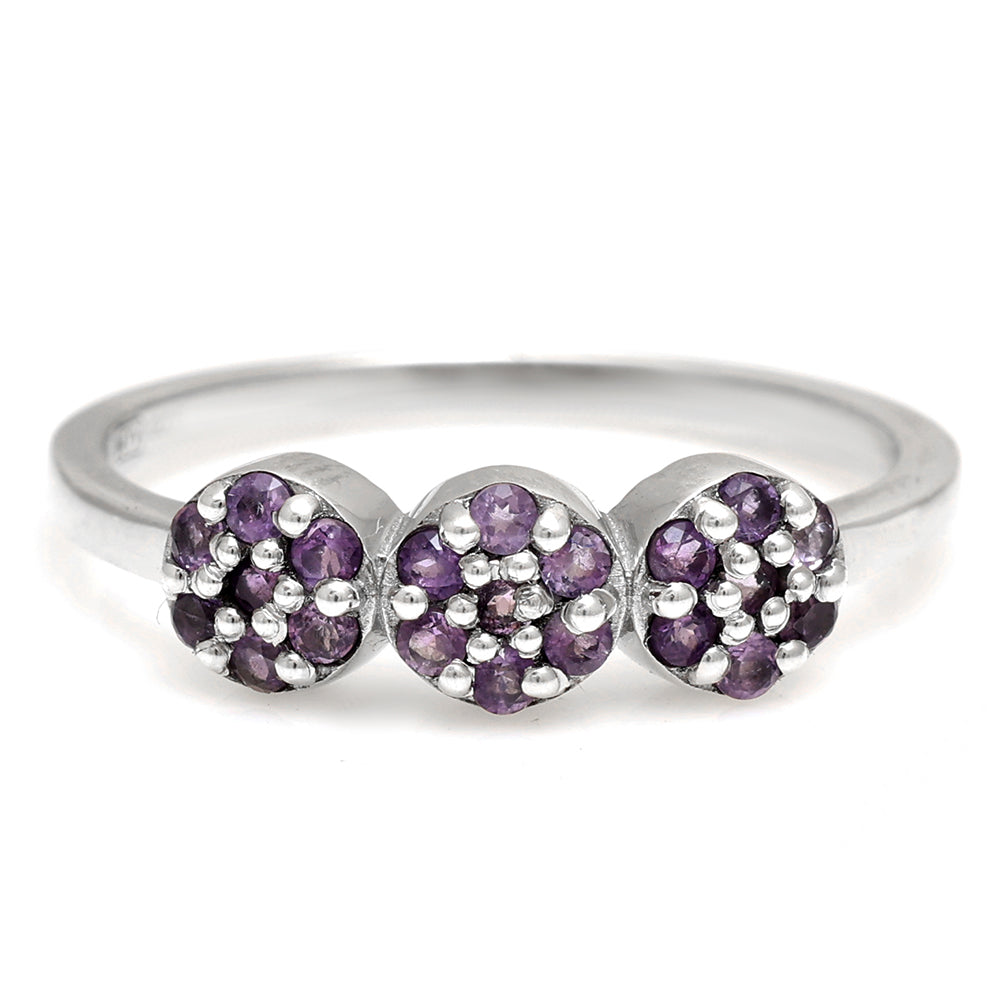 Silberring mit brasilianischem Amethyst