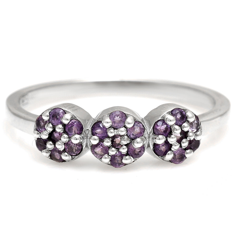 Silberring mit brasilianischem Amethyst