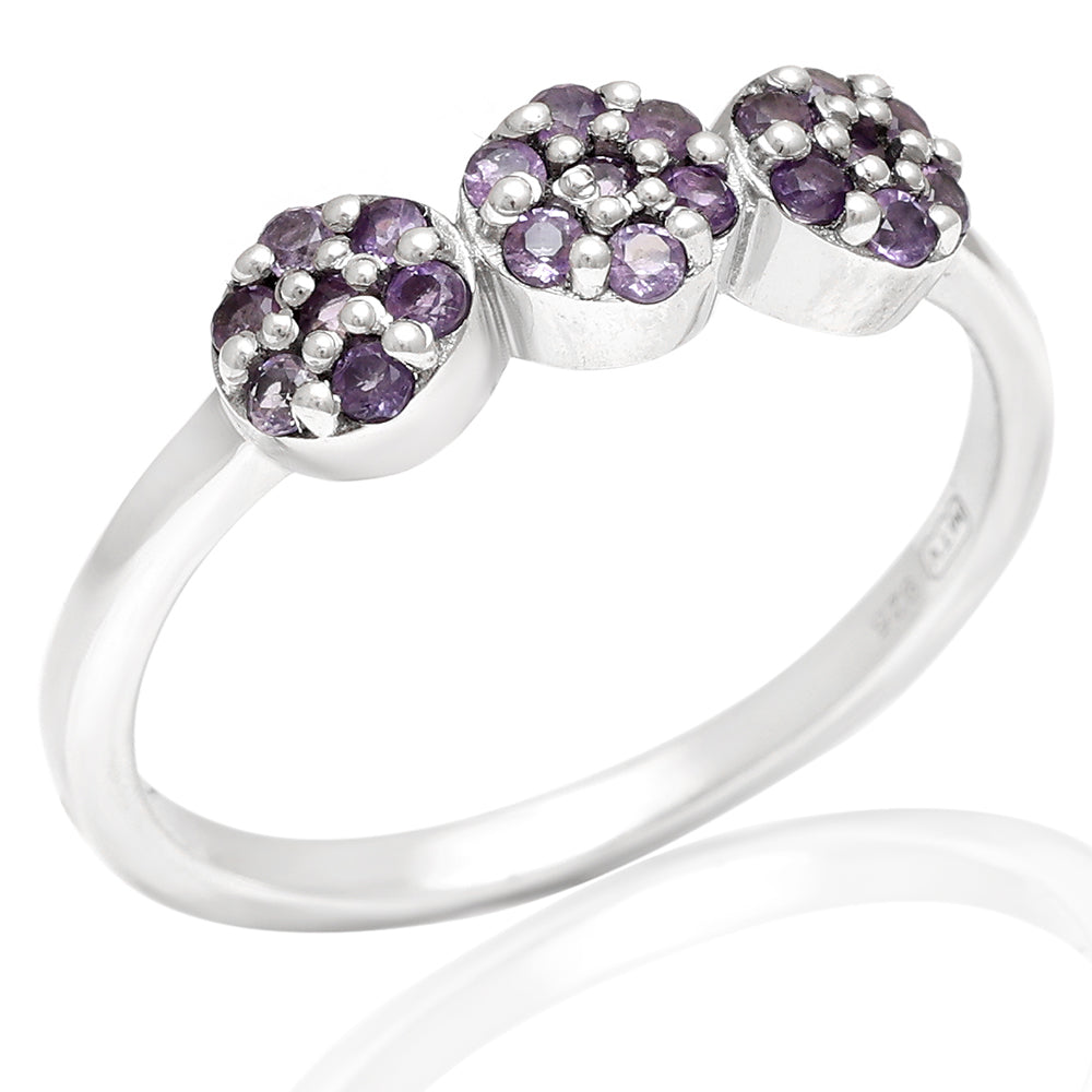 Silberring mit brasilianischem Amethyst