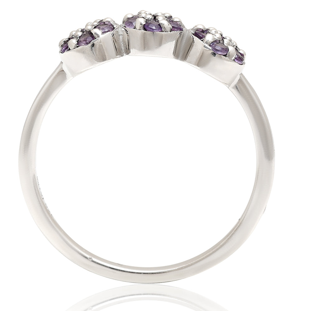 Silberring mit brasilianischem Amethyst