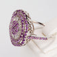 Silberring mit brasilianischem Amethyst und weißem Topas