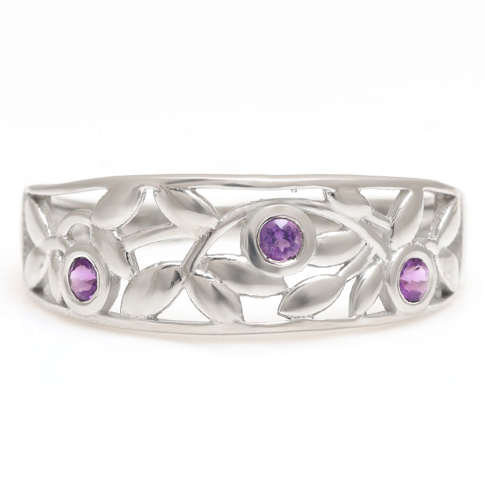 Silberring mit brasilianischem Amethyst 5 