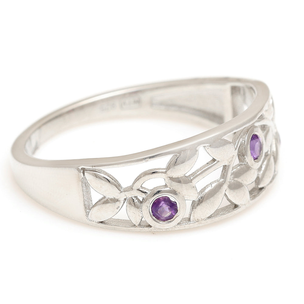 Silberring mit brasilianischem Amethyst 7 