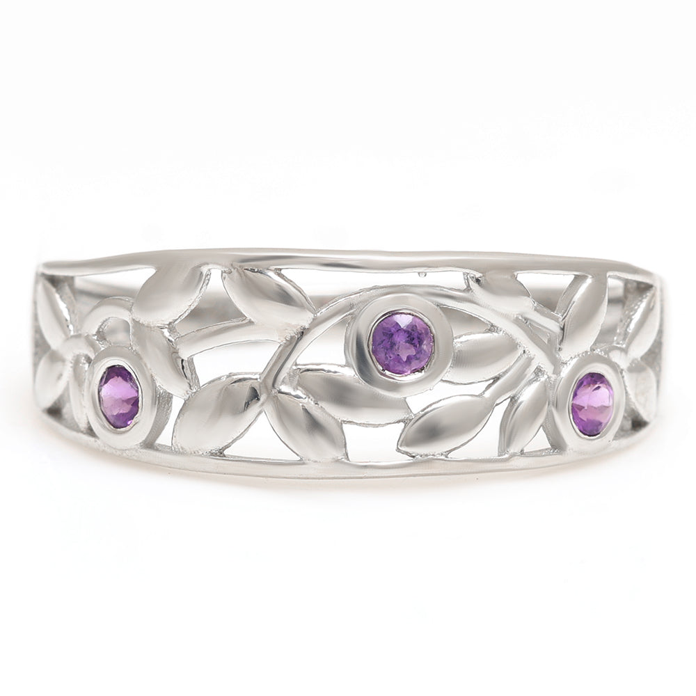 Silberring mit brasilianischem Amethyst 1 
